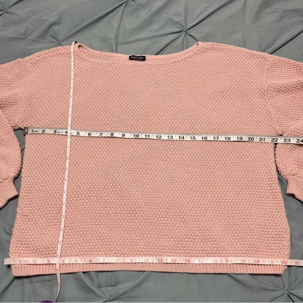 Nasty Gal Pink Off-the-Shoulder Sweater size 8 - Picture 4 of 12